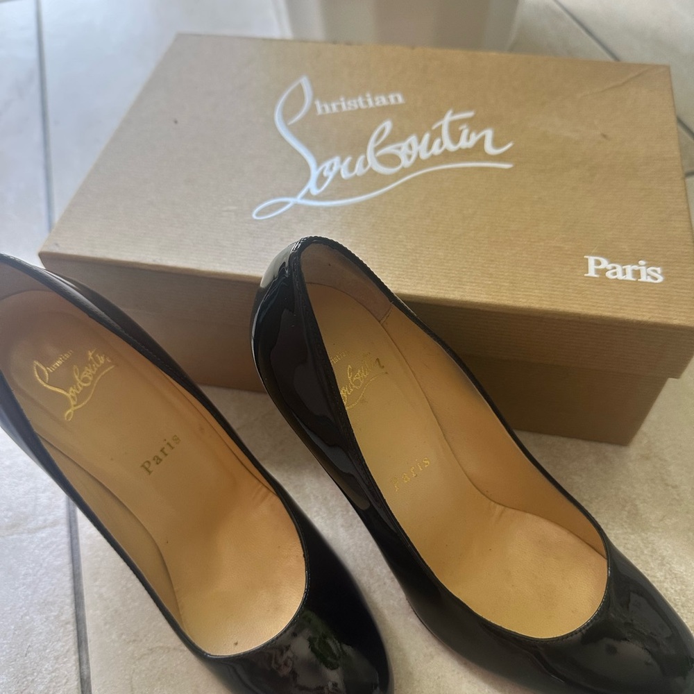Christian Louboutin Simple Pump 100 Patent Calf Black size 36.5 US size 6 - Picture 15 of 16